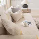 Modular Sofa Cover for Sectionals, Gold Striped Non-Slip Couch Protector - Ornate Home