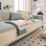 Modular Sofa Cover for Sectionals, Gold Striped Non-Slip Couch Protector - Ornate Home