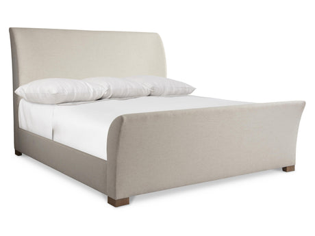 Modulum White/Cream Sleigh King Bed - Ornate Home