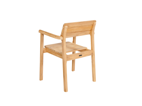 Modurn 5-Piece Rectangular Teak Outdoor Dining Set with Stacking Armchairs - Ornate Home