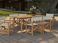 Modurn Rectangular Teak Outdoor Dining Table - Ornate Home