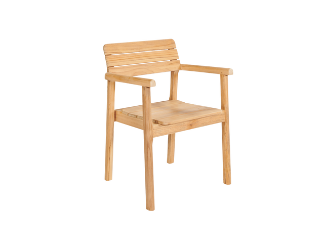 Modurn Teak Outdoor Dining Stacking Armchair (Set of 4) - Ornate Home