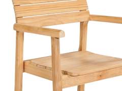 Modurn Teak Outdoor Dining Stacking Armchair (Set of 4) - Ornate Home