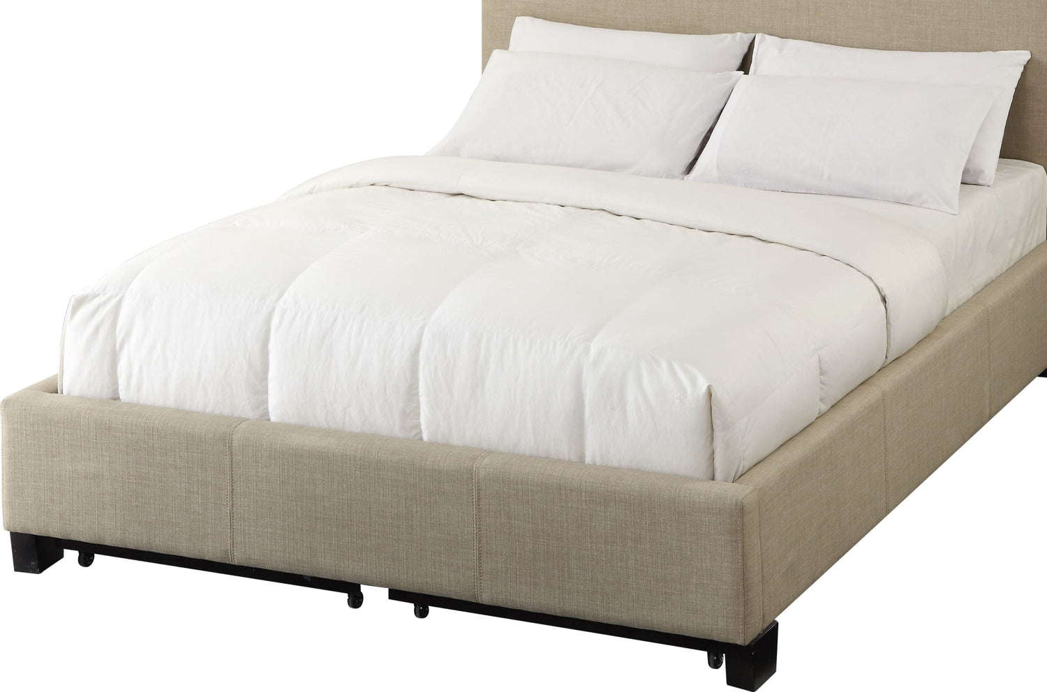 Levi Toast Linen California King Tufted Storage Bed