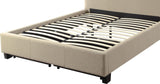 Levi Toast Linen California King Tufted Storage Bed