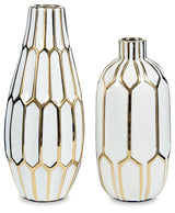 Mohsen Gold/White Vase (Set of 2) (Online Special Price) - Ornate Home