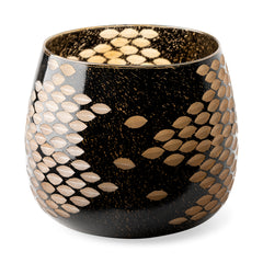 Mojave Black/Gold Large Detail Glass Vase - Ornate Home