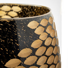 Mojave Black/Gold Large Detail Glass Vase - Ornate Home