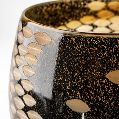 Mojave Black/Gold Small Detail Glass Vase - Ornate Home