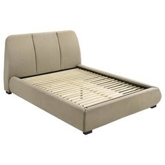 Mokena Light Brown 46-inch Upholstered California King Platform Bed - Ornate Home