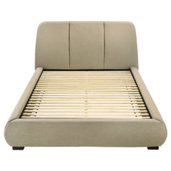 Mokena Light Brown 46-inch Upholstered Eastern King Platform Bed - Ornate Home
