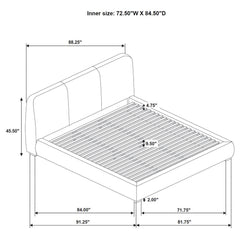 Mokena Taupe 46-inch Upholstered California King Platform Bed - Ornate Home