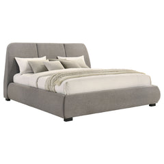 Mokena Taupe 46-inch Upholstered Eastern King Platform Bed - Ornate Home
