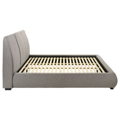 Mokena Taupe 46-inch Upholstered Eastern King Platform Bed - Ornate Home