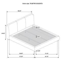 Mokena Taupe 46-inch Upholstered Eastern King Platform Bed - Ornate Home