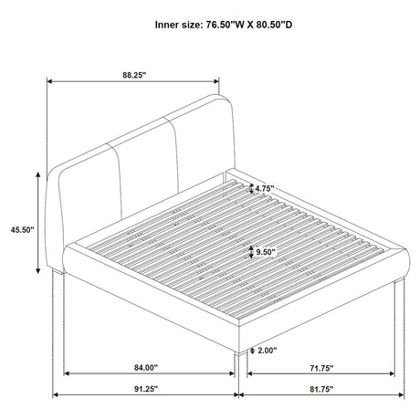 Mokena Taupe 46-inch Upholstered Eastern King Platform Bed - Ornate Home