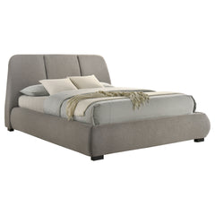 Mokena Taupe 46-inch Upholstered Queen Platform Bed - Ornate Home