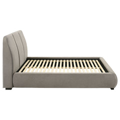 Mokena Taupe 46-inch Upholstered Queen Platform Bed - Ornate Home