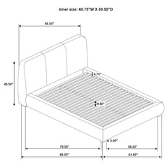 Mokena Taupe 46-inch Upholstered Queen Platform Bed - Ornate Home