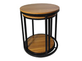 Mollie Natural/Black Nesting Tables (Set of 2) - Ornate Home