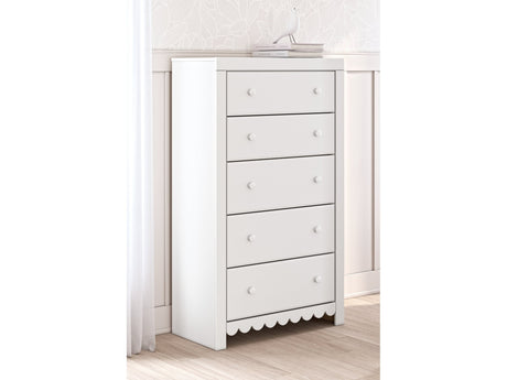 Mollviney White Chest of Drawers - Ornate Home