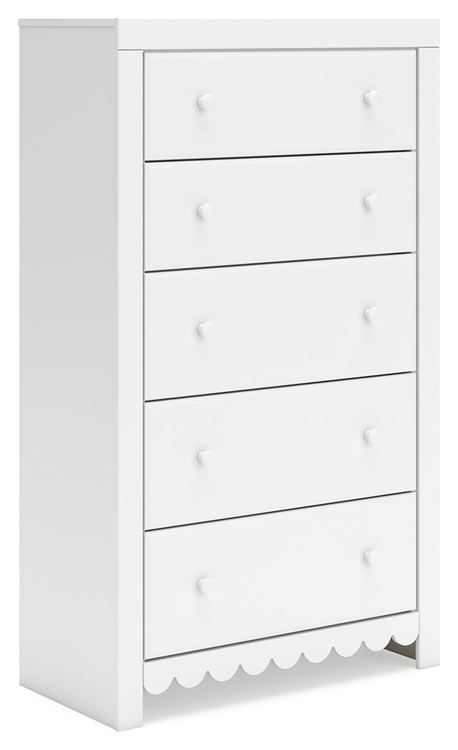 Mollviney White Chest of Drawers - Ornate Home