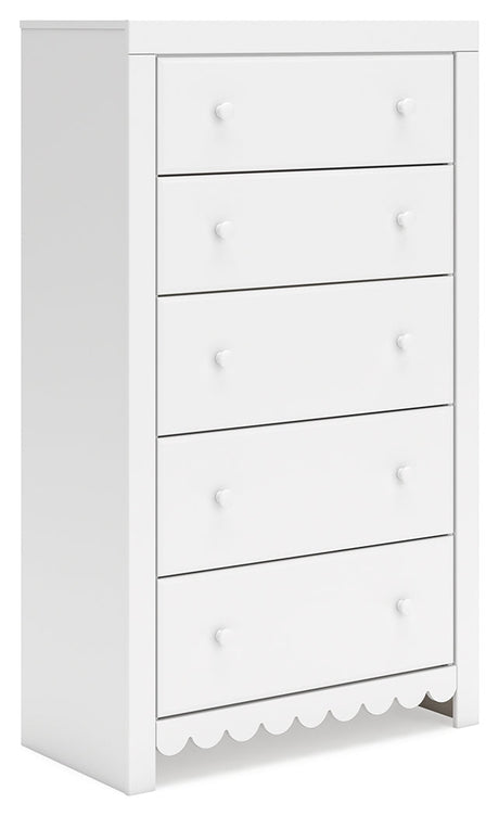 Mollviney White Chest of Drawers - Ornate Home