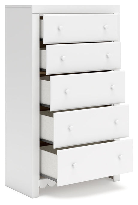 Mollviney White Chest of Drawers - Ornate Home