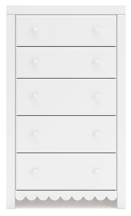 Mollviney White Chest of Drawers - Ornate Home