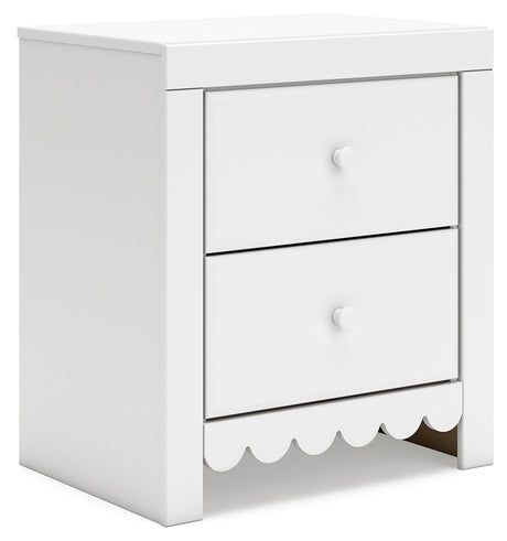 Mollviney White Nightstand - Ornate Home