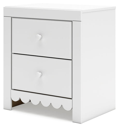 Mollviney White Nightstand - Ornate Home