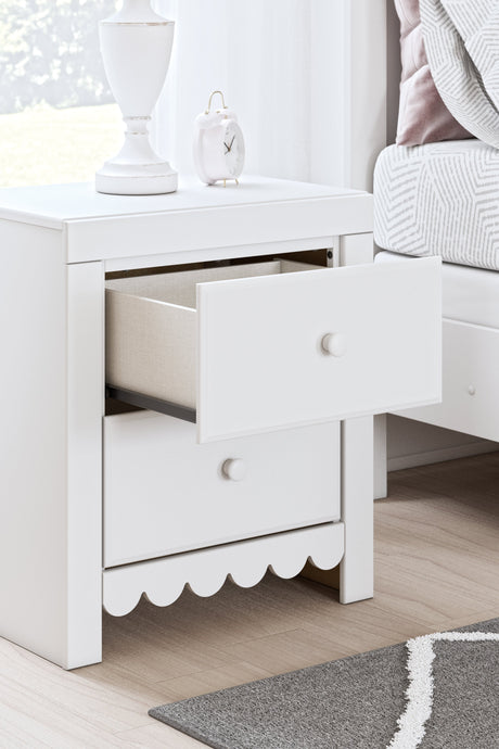 Mollviney White Nightstand - Ornate Home