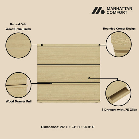 Molly Nightstand in Natural Oak - Ornate Home