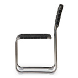 Moma Black Leather Stainless Steel Dining Chair  (Set of 2) - Ornate Home