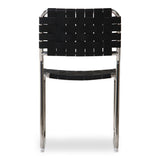 Moma Black Leather Stainless Steel Dining Chair  (Set of 2) - Ornate Home