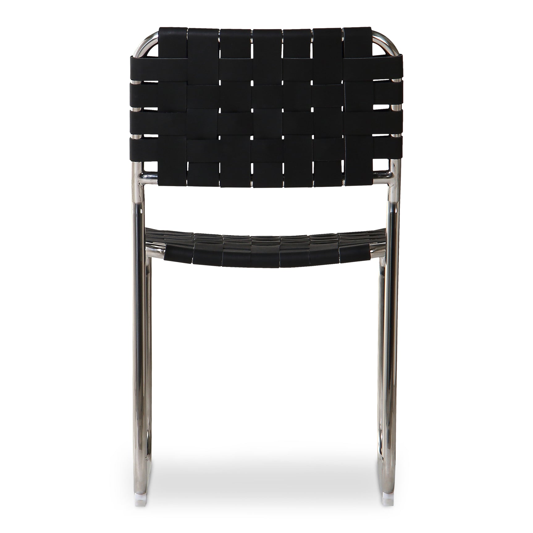 Moma Black Leather Stainless Steel Dining Chair  (Set of 2) - Ornate Home