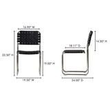 Moma Black Leather Stainless Steel Dining Chair  (Set of 2) - Ornate Home