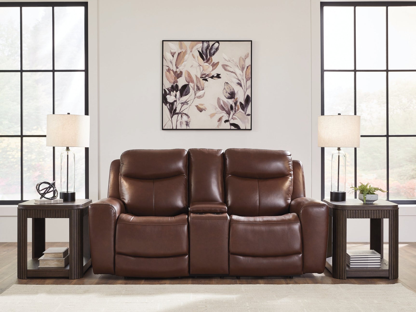 Momentum Moves Mahogany PWR REC Loveseat/CON/ADJ HDRST (Online Special Price) - Ornate Home