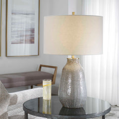 Monacan Gray Textured Table Lamp - Ornate Home