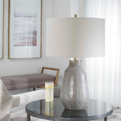 Monacan Gray Textured Table Lamp - Ornate Home