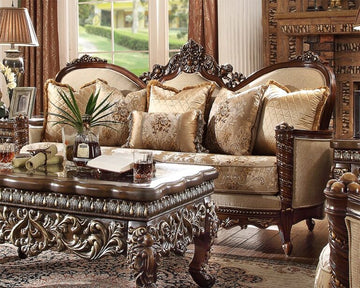 Monaco Elite Antique Brown 3-Pc Living Room Set  / HD-92-SSET3 - Ornate Home