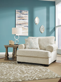 Monaghan Sandstone Oversized Chair and Ottoman - Ornate Home
