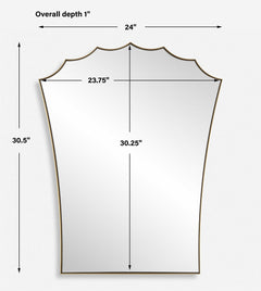 Monarch Brass Scalloped Arched Vanity Mirror - Ornate Home
