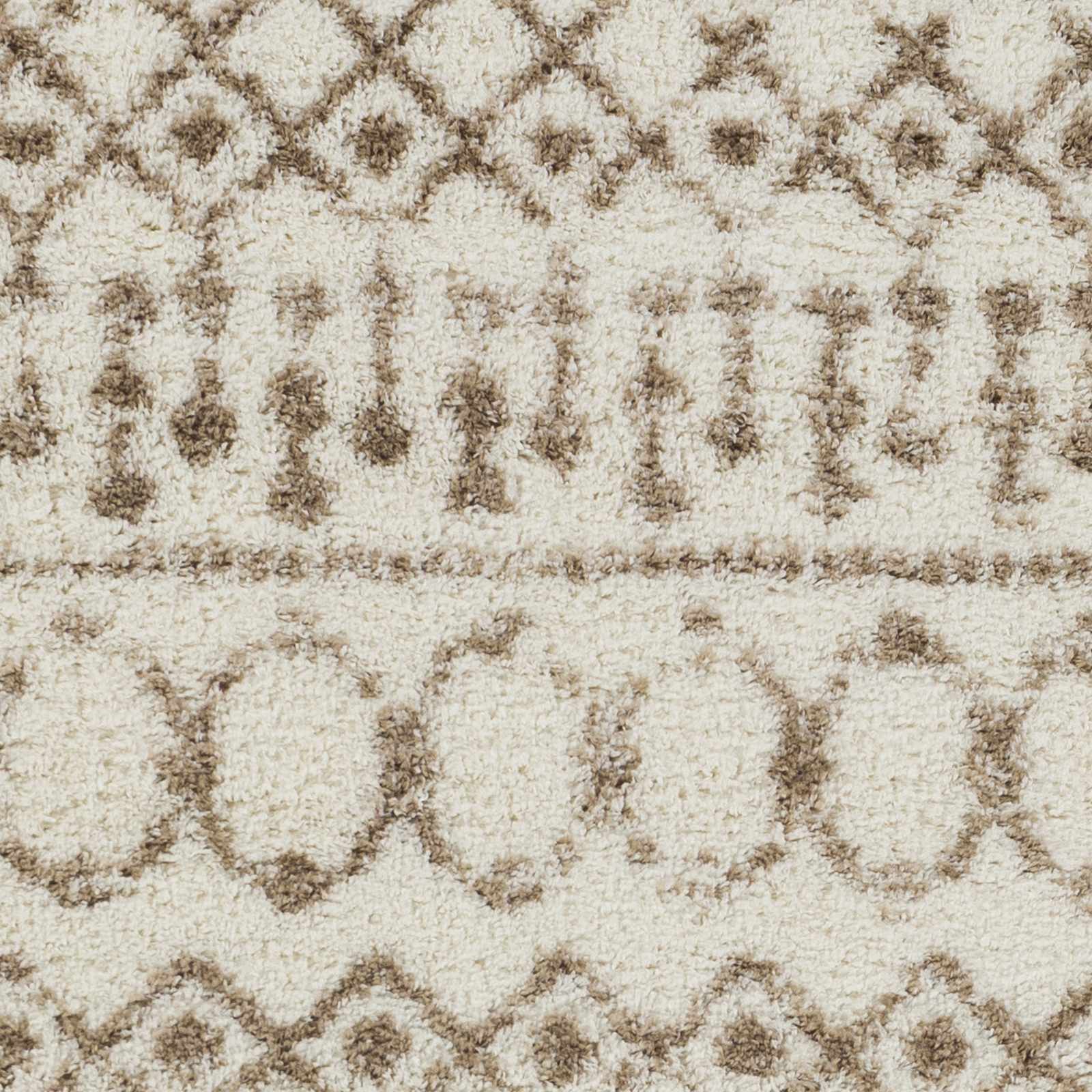 Monarch Cream&Tan Trellis Plush Rug - Ornate Home