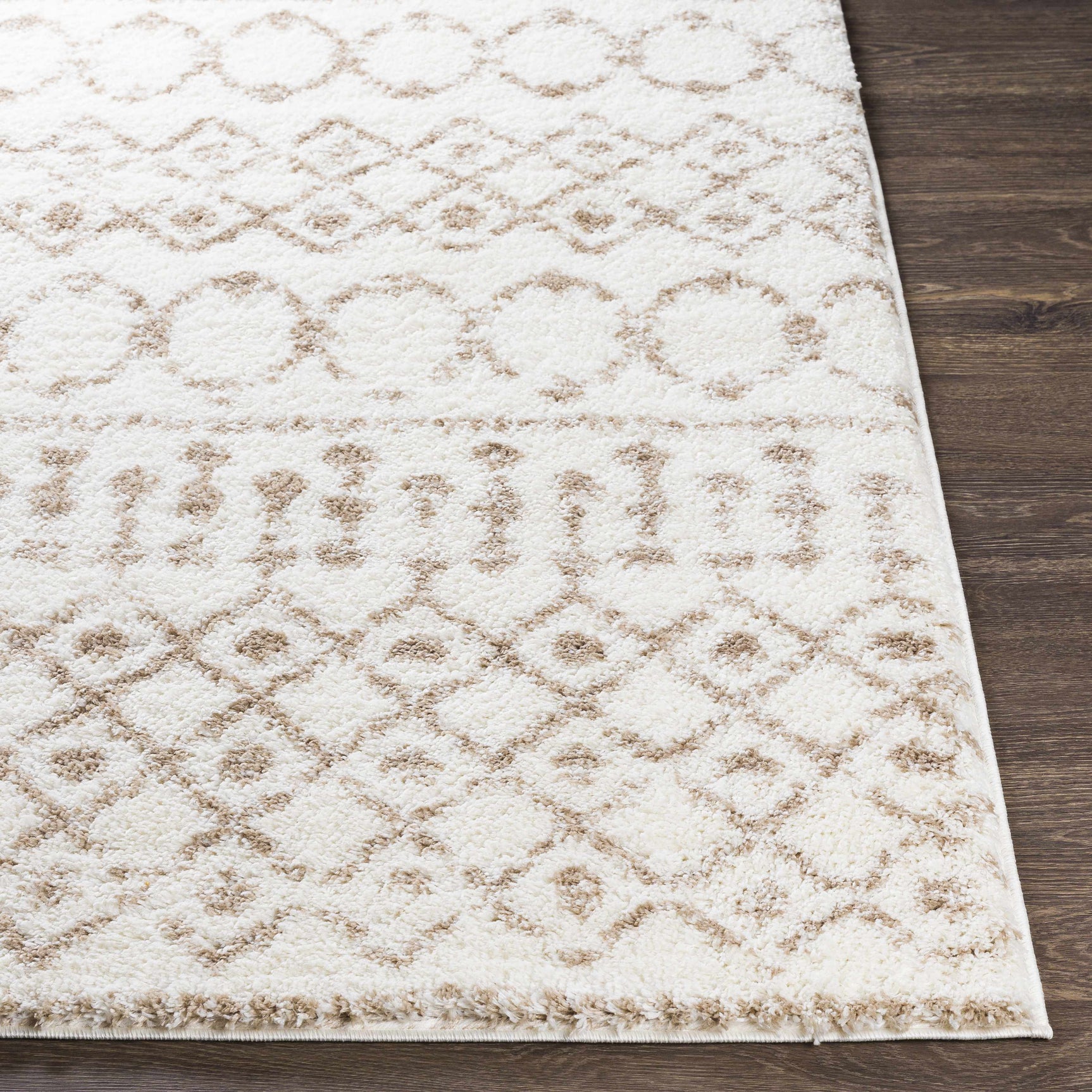 Monarch Cream&Tan Trellis Plush Rug - Ornate Home