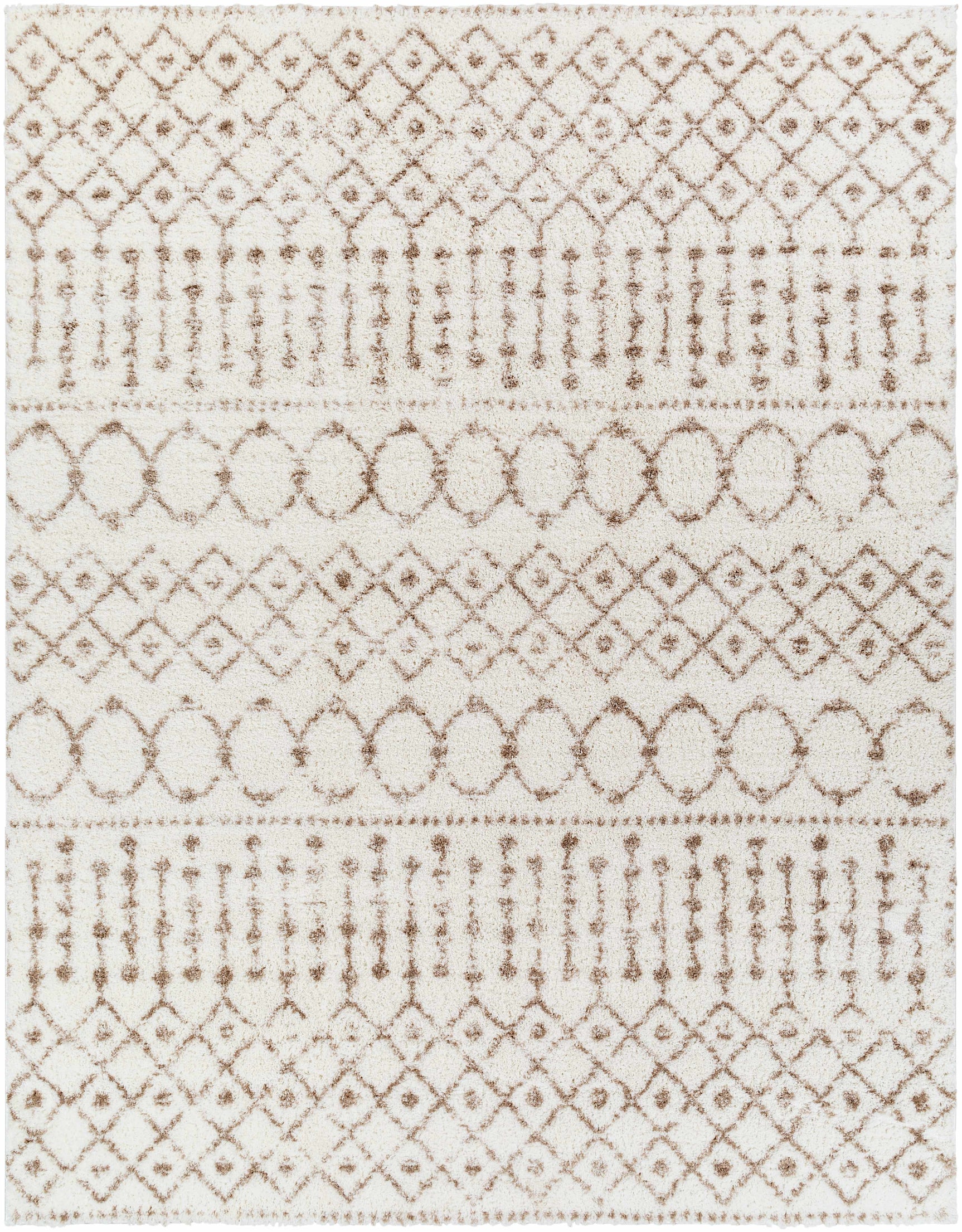 Monarch Cream&Tan Trellis Plush Rug - Ornate Home