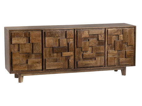 Mondrian Brown Four-Door Sideboard - Ornate Home