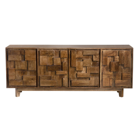 Mondrian Brown Four-Door Sideboard - Ornate Home