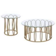 Monett Chocolate Chrome 2-piece Coffee and End Table Set - Ornate Home