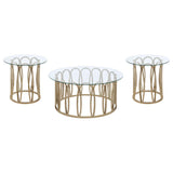 Monett Chocolate Chrome 3-piece Coffee and End Table Set - Ornate Home